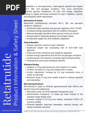 Retatrutide Product Information & Safety Sheet | PDF | Diabetes Management  | Weight Loss