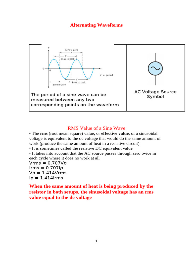 Alternating Waveforms2 | PDF | Root Mean Square | Electrical Network