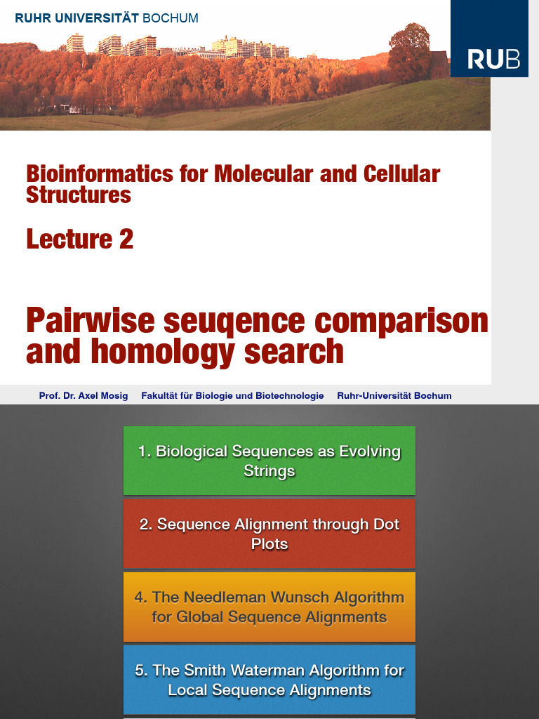 Lecture 2 Sequence Analysis | PDF | Sequence Alignment | Amino Acid