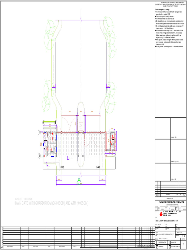 Main Gate With Guard Room (36.00Sqm) and Atm (9.00Sqm) : Elevation AA ...