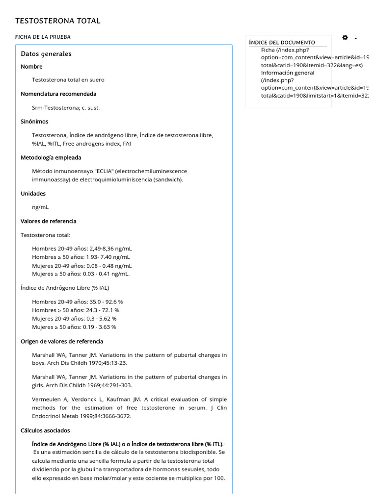 Niveles Testo | PDF | Testosterona | Hormona luteinizante
