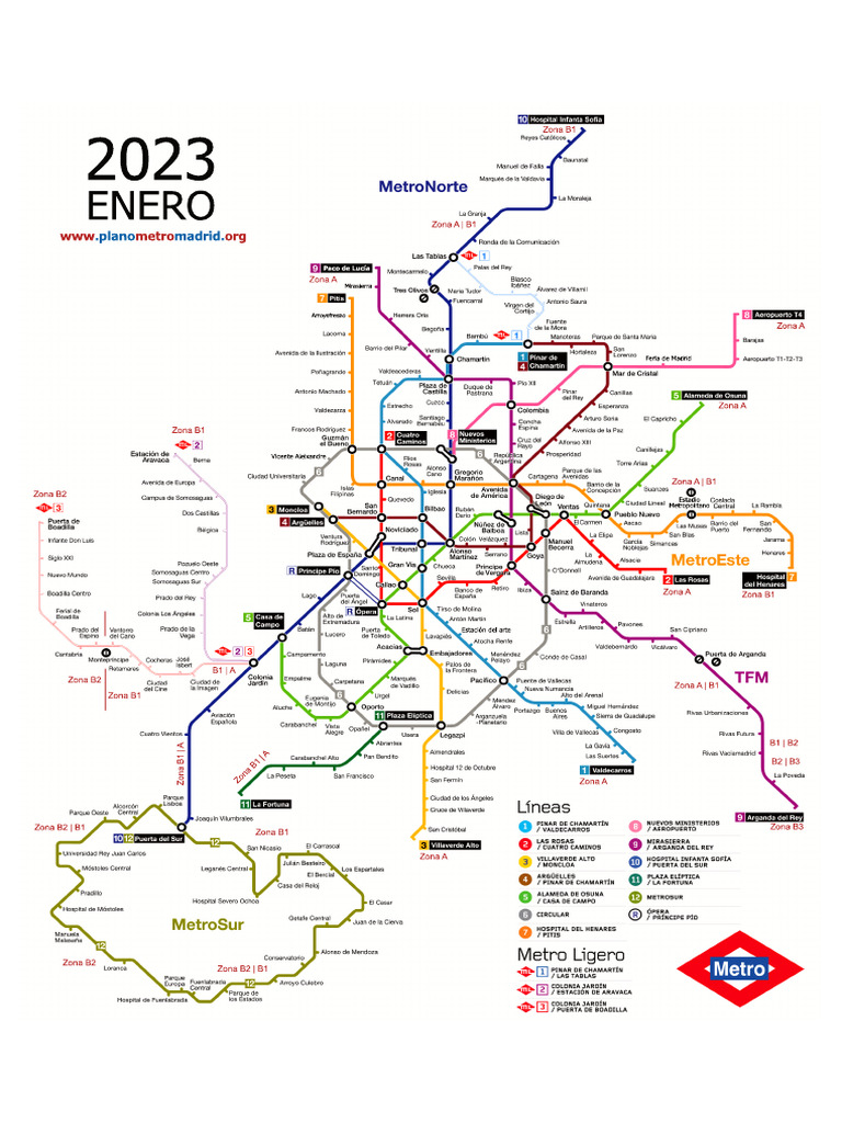 Plano Metro Madrid 2023 | PDF