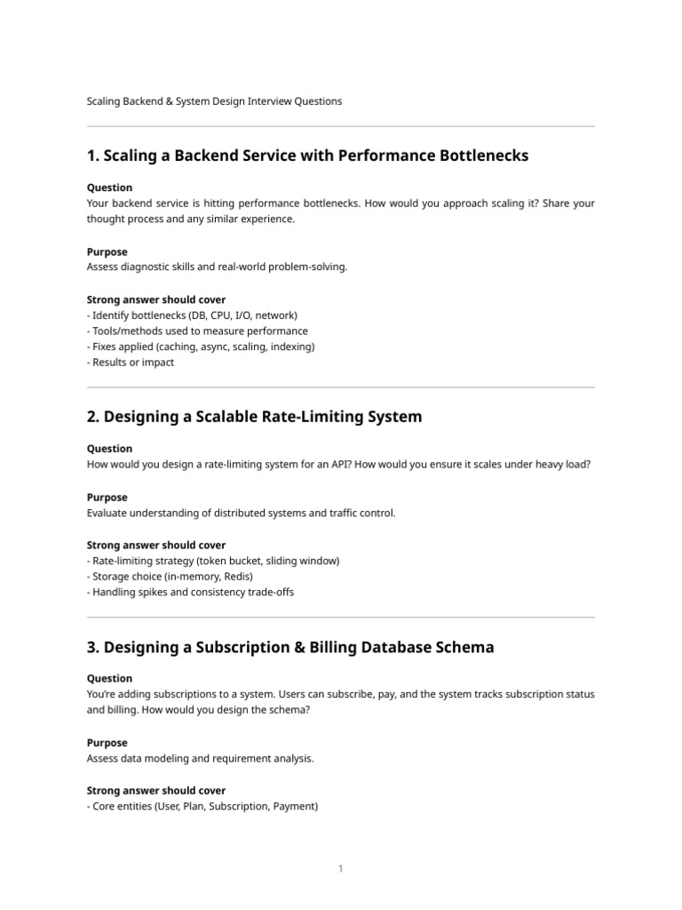 Backend Interview Questions | PDF | Cache (Computing) | Scalability