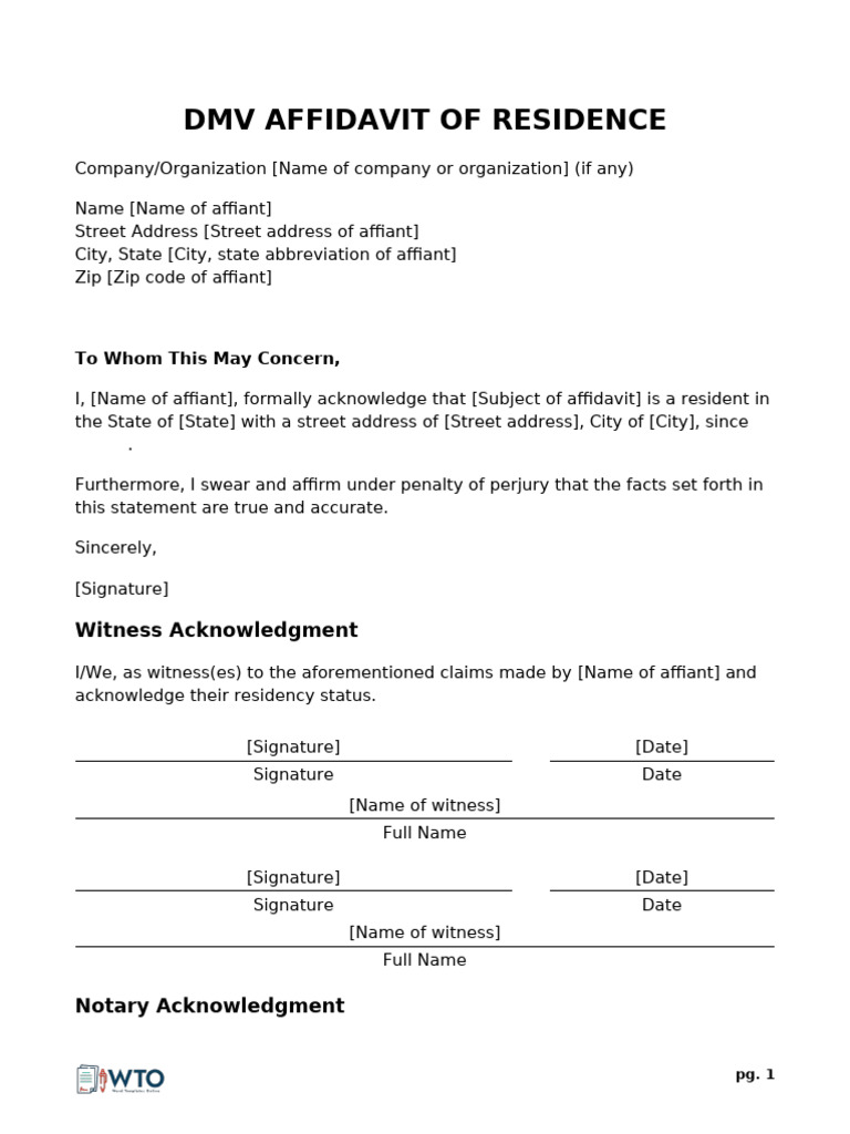 DMV Residency Letter 866am2yuu 07 23 | PDF | Affidavit | Legal Procedure
