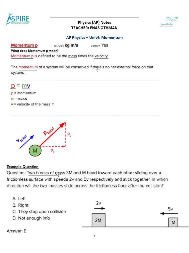 Chapter 4 (AP) Momentum | PDF | Force | Momentum