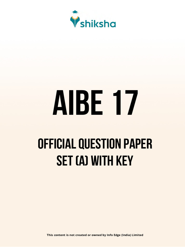 AIBE 17 Question Paper | PDF | Common Law | Public Law