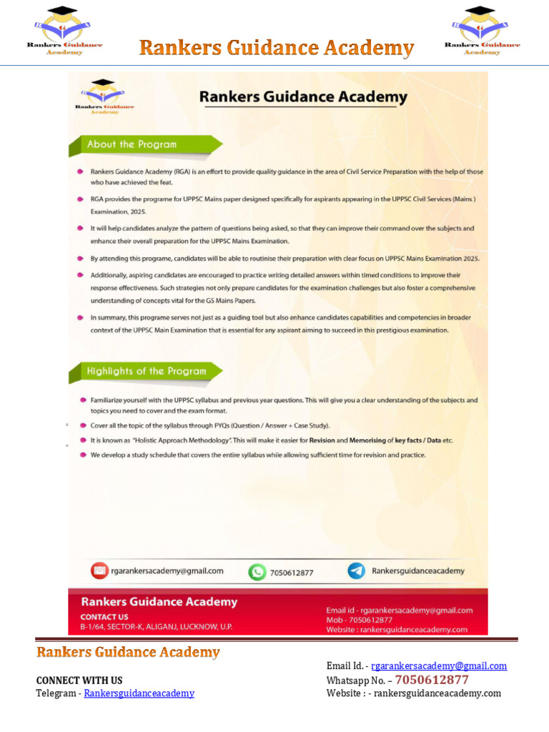 RGA Course Shedule | PDF