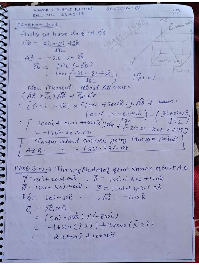 Engineering Mechanics Notes Chapter 1 | PDF