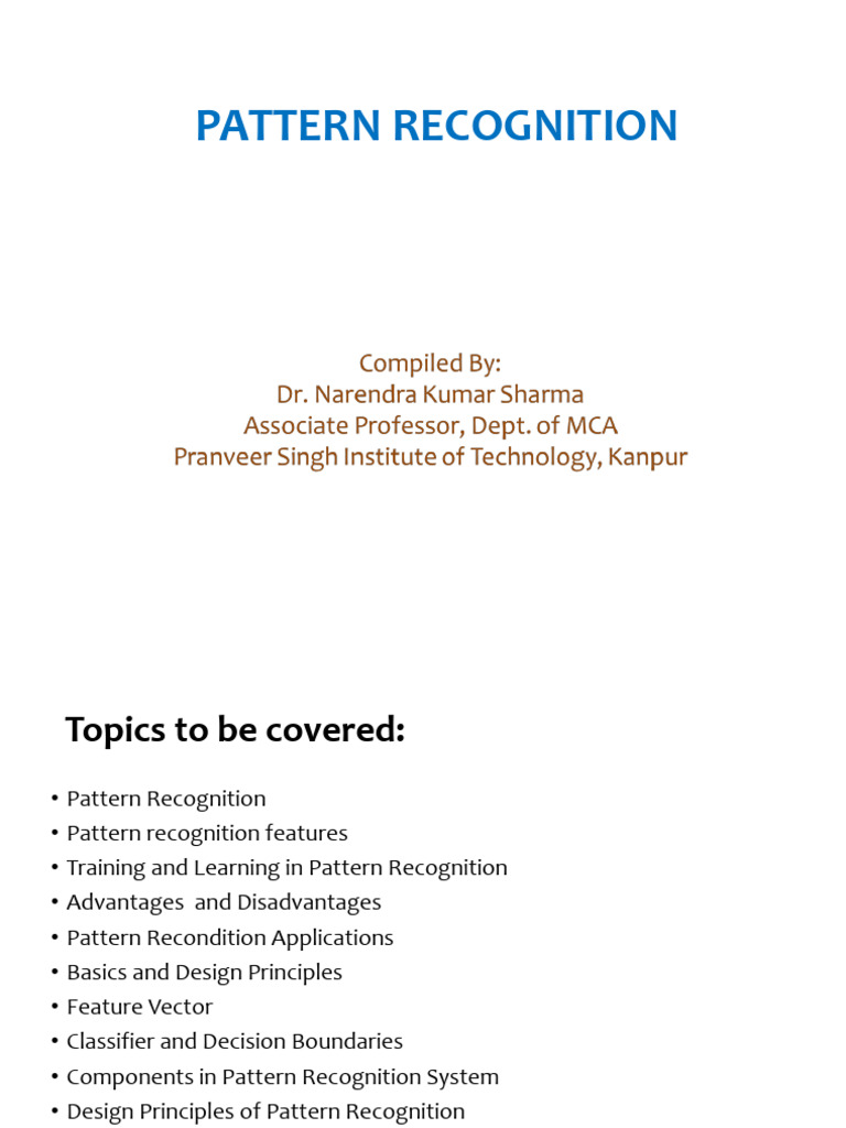 L17 - Pattern Recognition | PDF | Pattern Recognition | Statistics