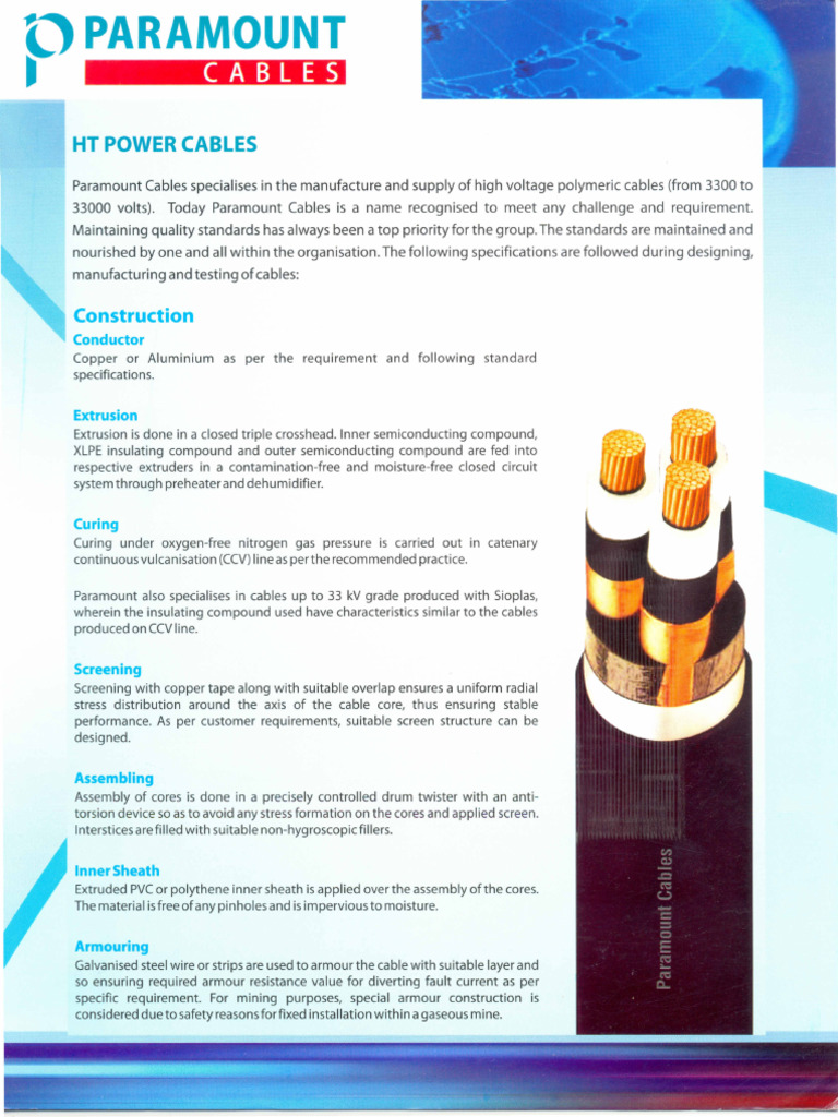 HT Power Cables - Full | PDF