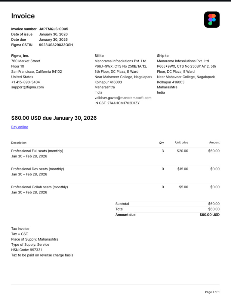 Invoice Japtmqjs 0005 | PDF