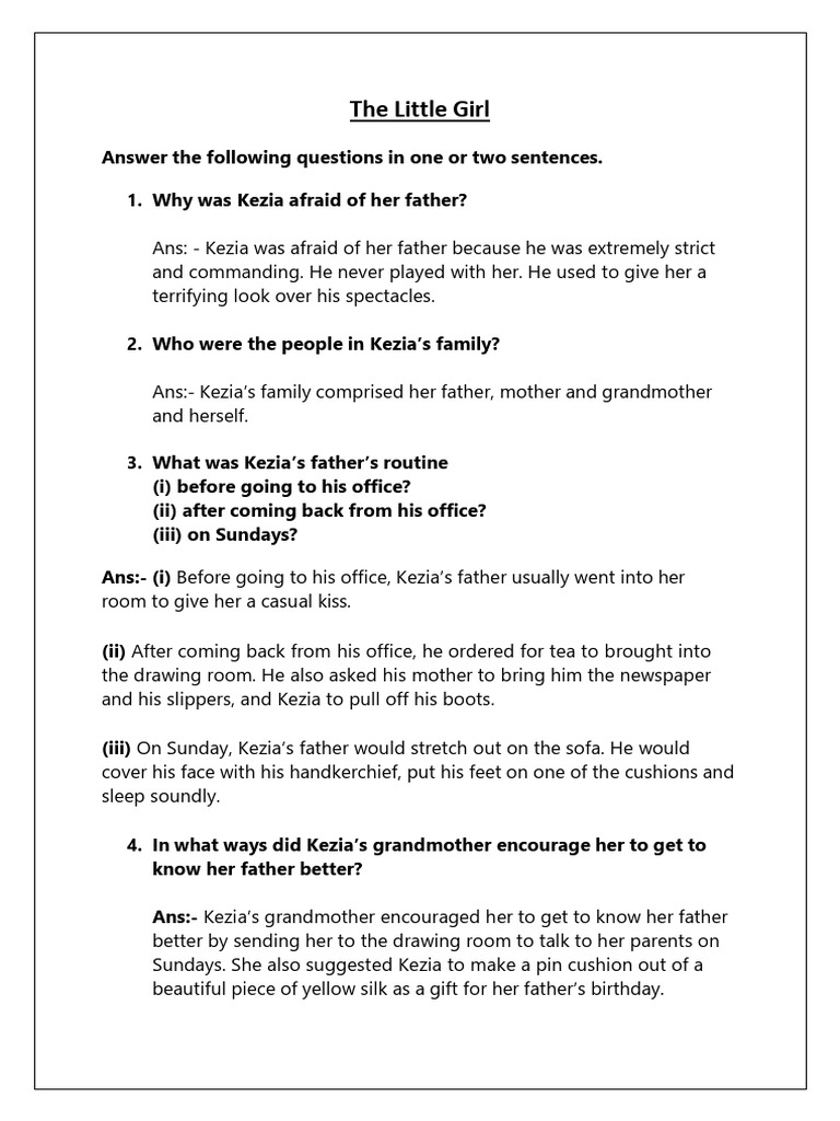 The Little Girl Notes | PDF