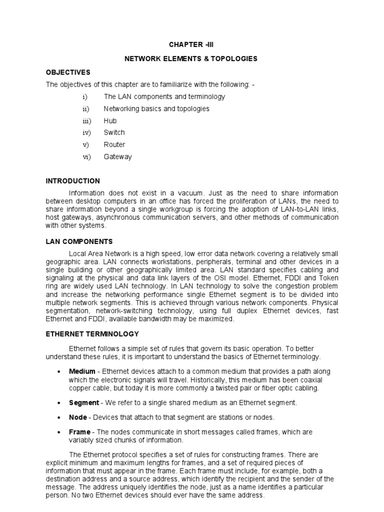 LAN Components and Topologies Explained | PDF | Network Topology | Ethernet