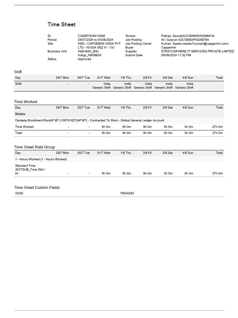 TimeSheet - 1 | PDF
