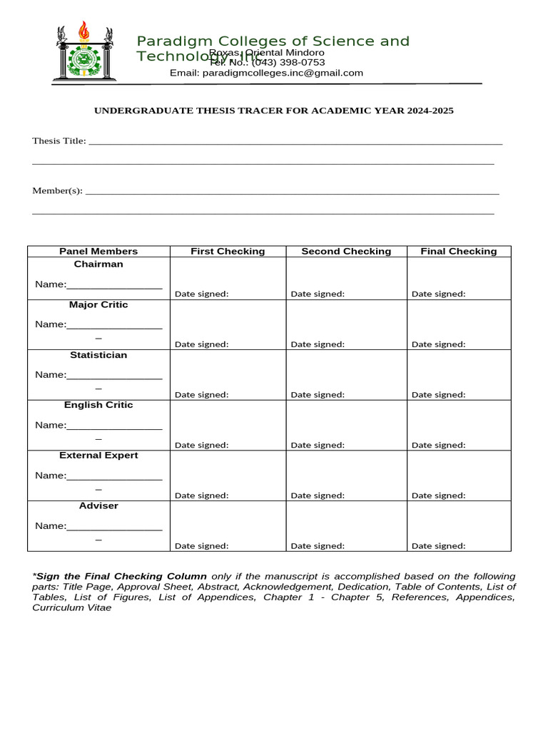 Thesis Tracer | PDF