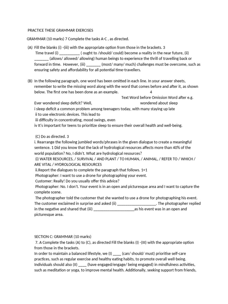 Practice These Grammar Exercises | PDF