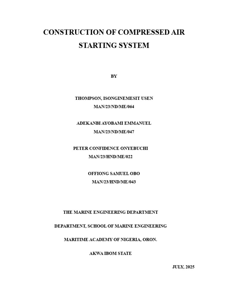 Compressed Air Systems Project | PDF | Engines | Internal Combustion Engine