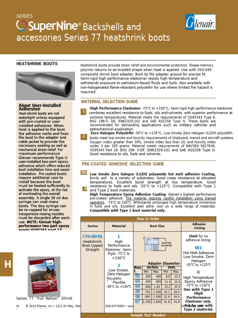 Backshells and Accessories Series 77 Heatshrink Boots | PDF | Adhesive ...