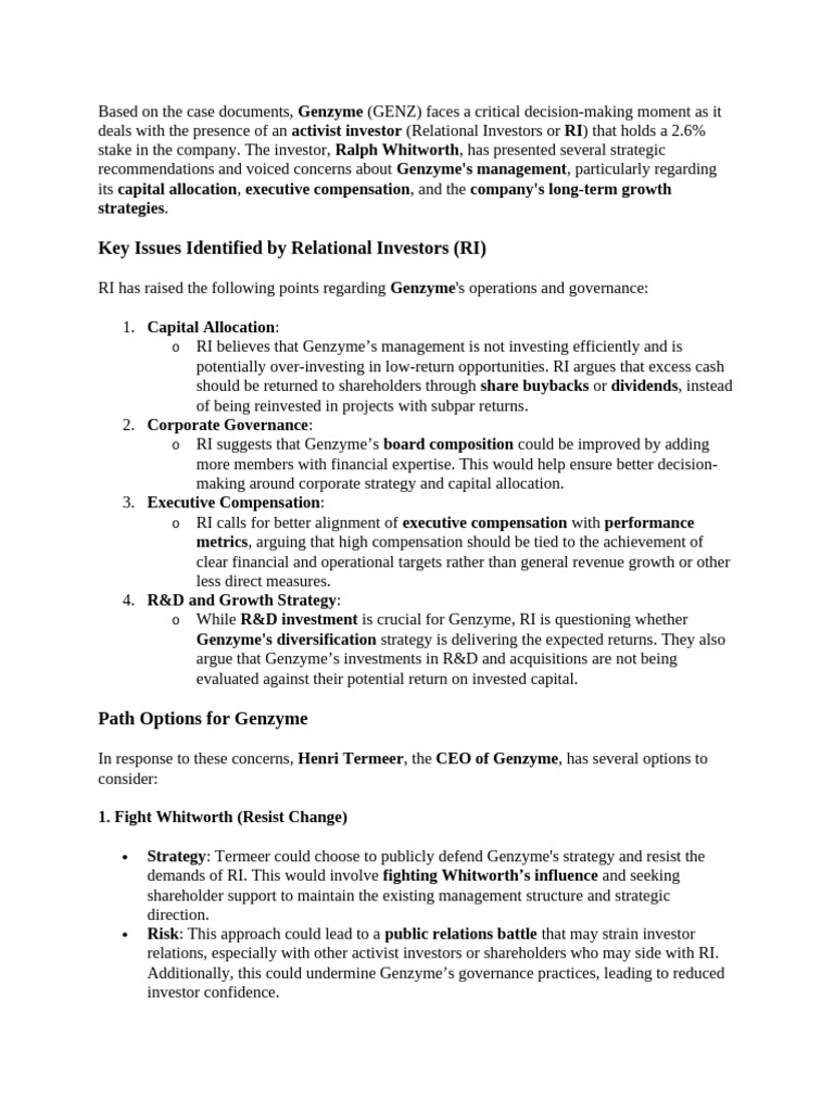 Based On The Case Documents | PDF | Executive Compensation ...