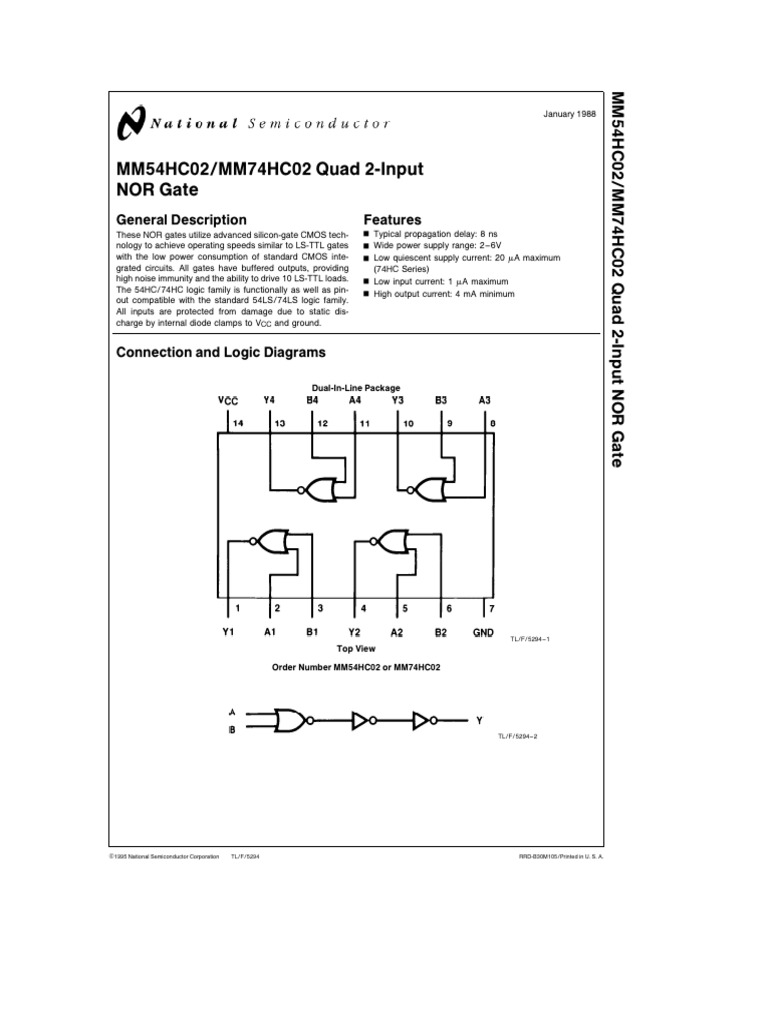 74HC02 | PDF | Logic Gate | Electrical Engineering