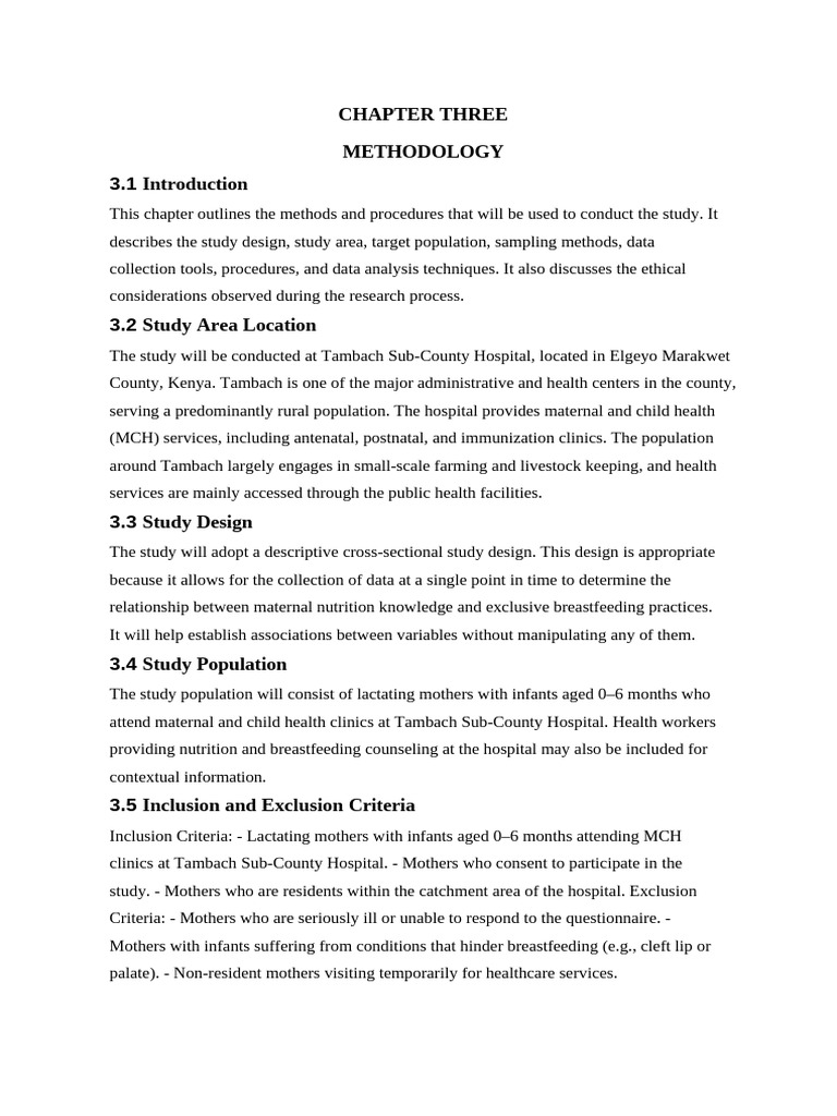 Chapter Three Methodology | PDF | Sample Size Determination | Sampling ...