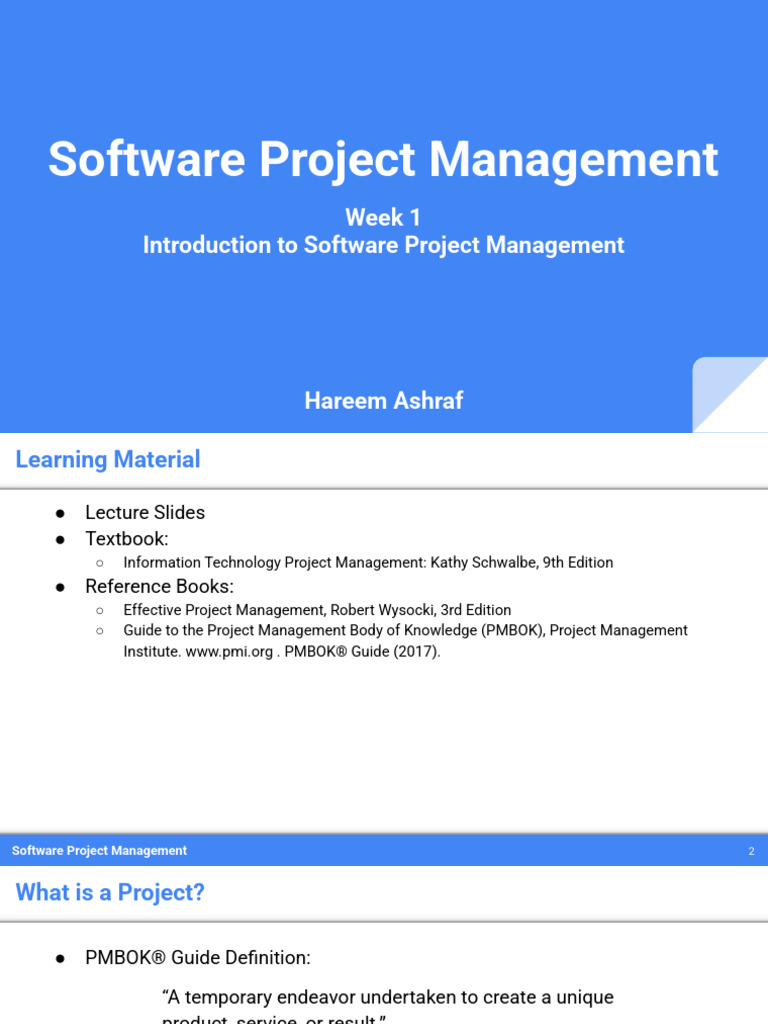 SPM-Week1 | PDF | Project Management | Software As A Service