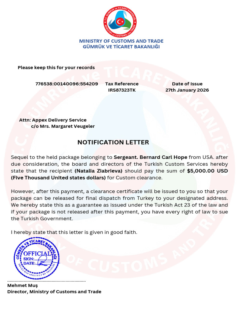 CUSTOM CLEARANCE CERTIFICATE 1.pdf - 20260127 - 150310 - 0000 | PDF