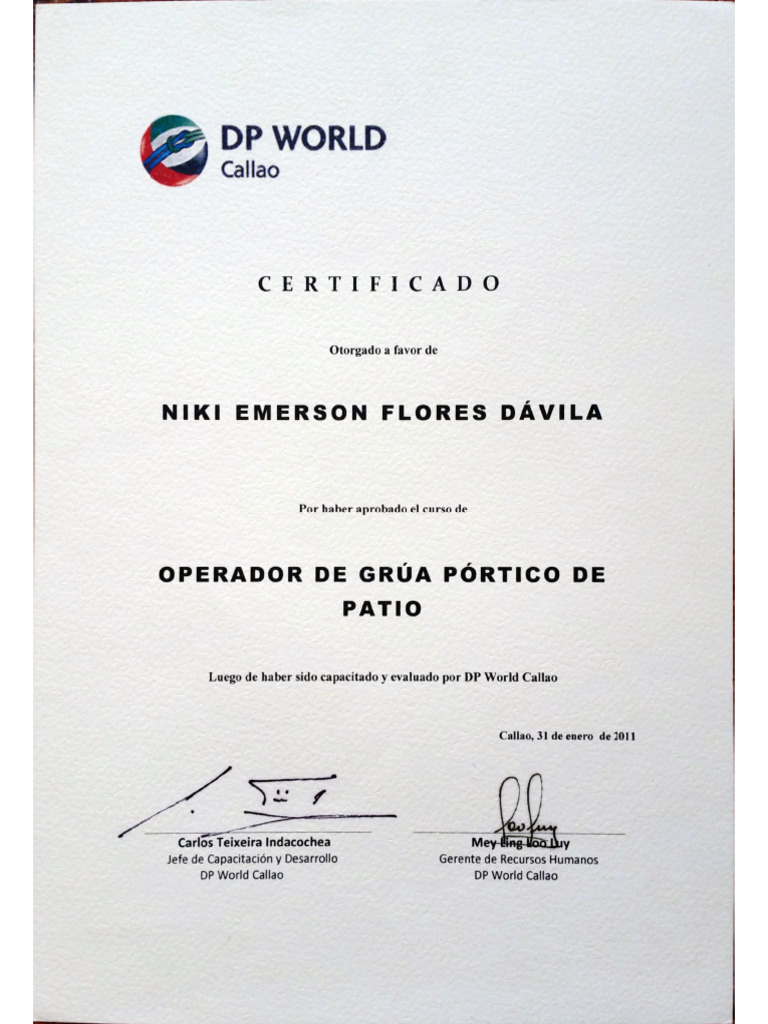 Certificado RTG | PDF