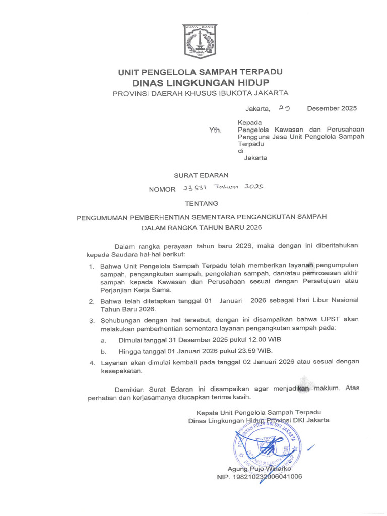 Surat Edaran 23531 | PDF