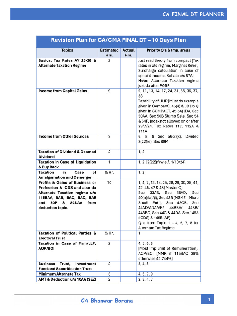 DT Planner | PDF
