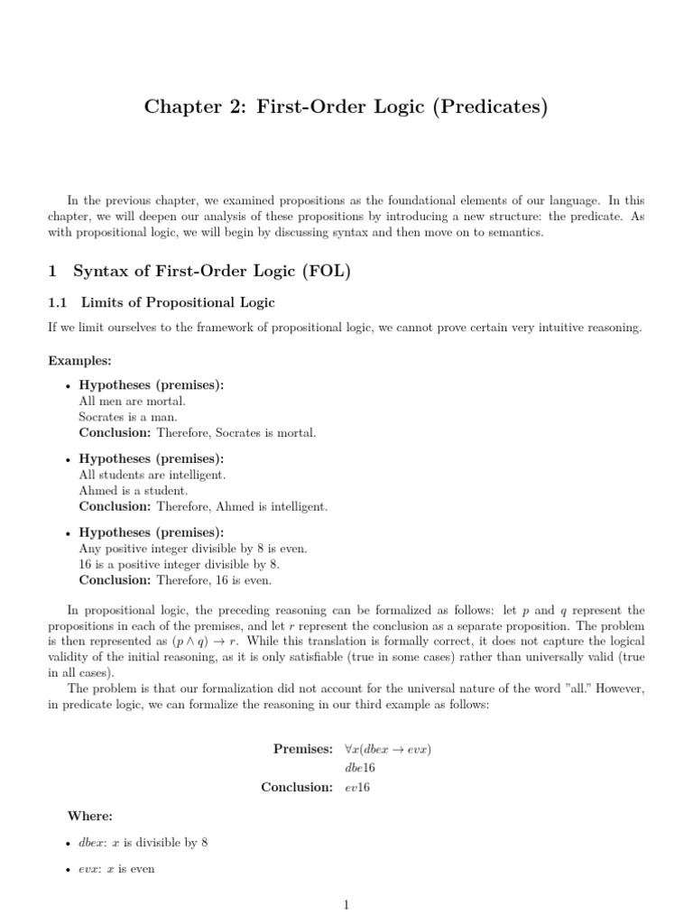 Mathematical Logic Chapter2 Syntax and Semantic | PDF | Logic ...