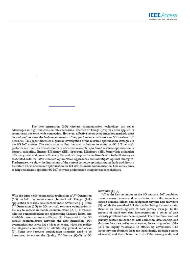 Towards Efficient 6G IoT Networks a Perspective On | PDF | Internet Of ...