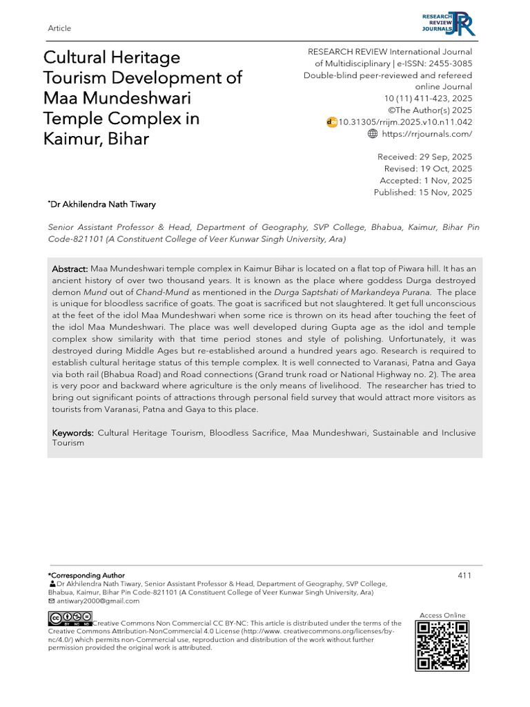 Full Paper Cultural Heritage Nov 2025 | PDF | Tourism