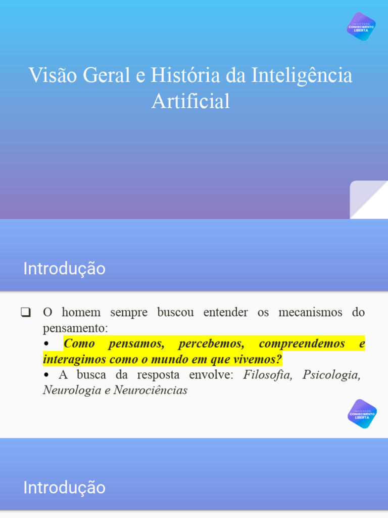 Aula 1 Visao Geral e Historica Da Inteligencia Artificial | PDF ...