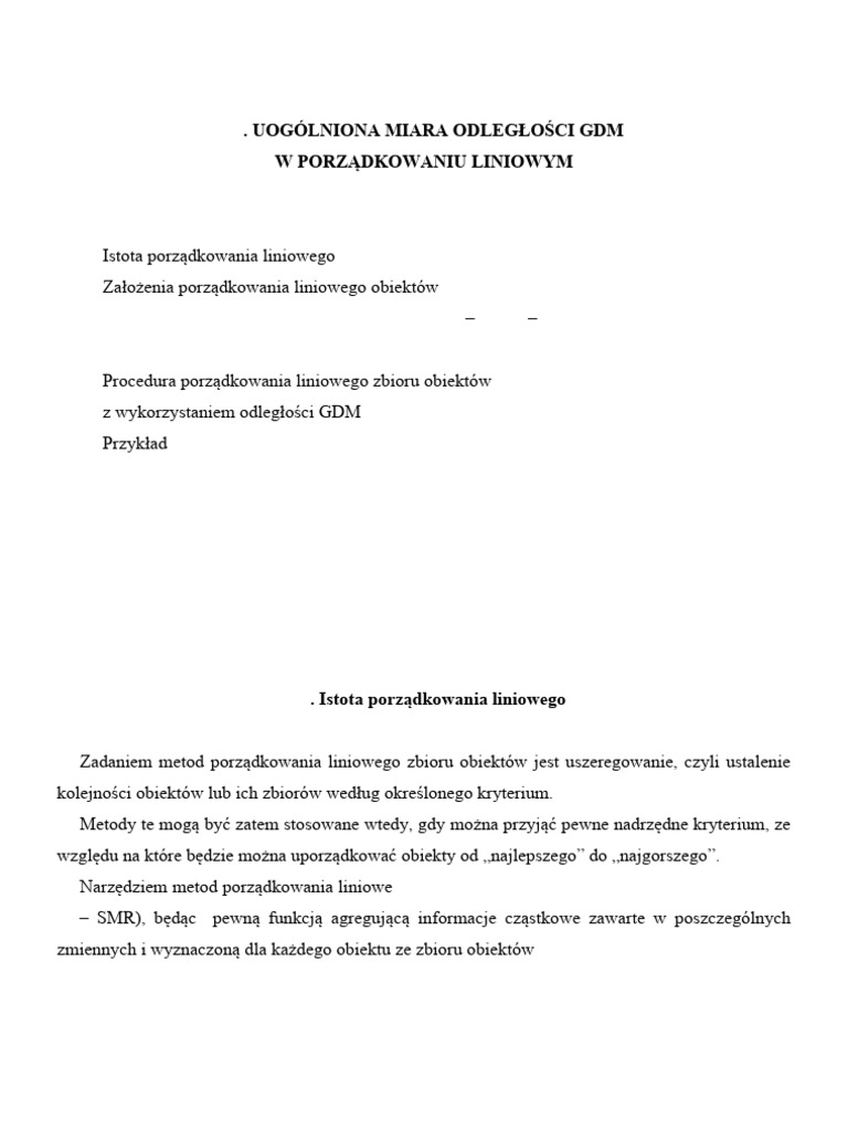 EBiF Temat 5b GDM w Porzadkowaniu Liniowym | PDF