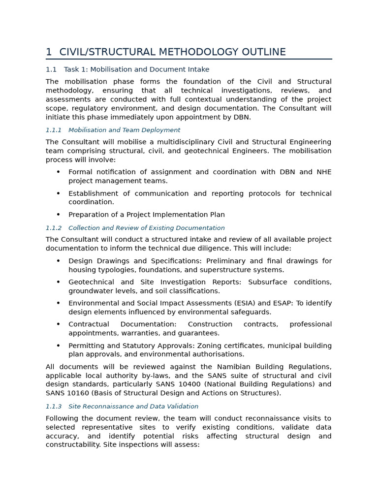 DBN - Civil Structural Methodology Outline | PDF | Geotechnical ...