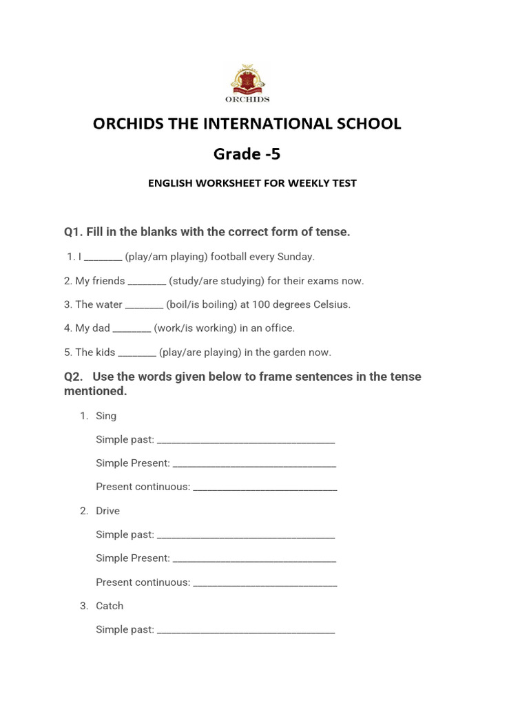 Weekly Test Worksheet Grade 5 | PDF
