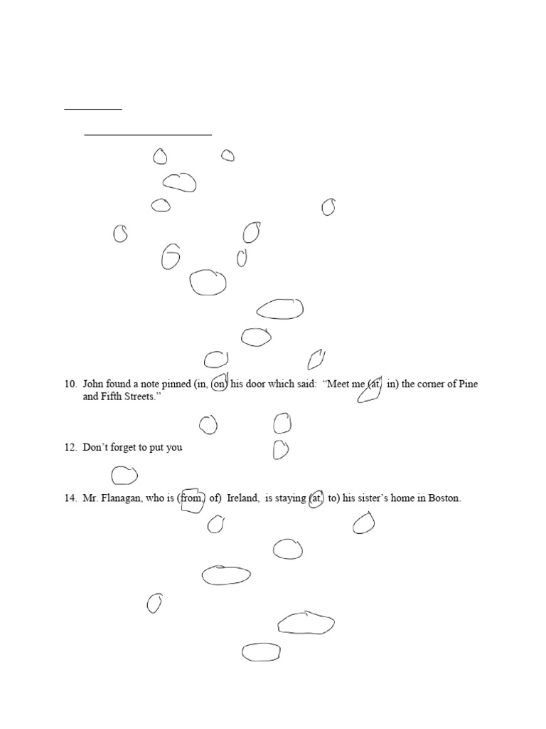 Preposition Exercise | PDF | Leisure