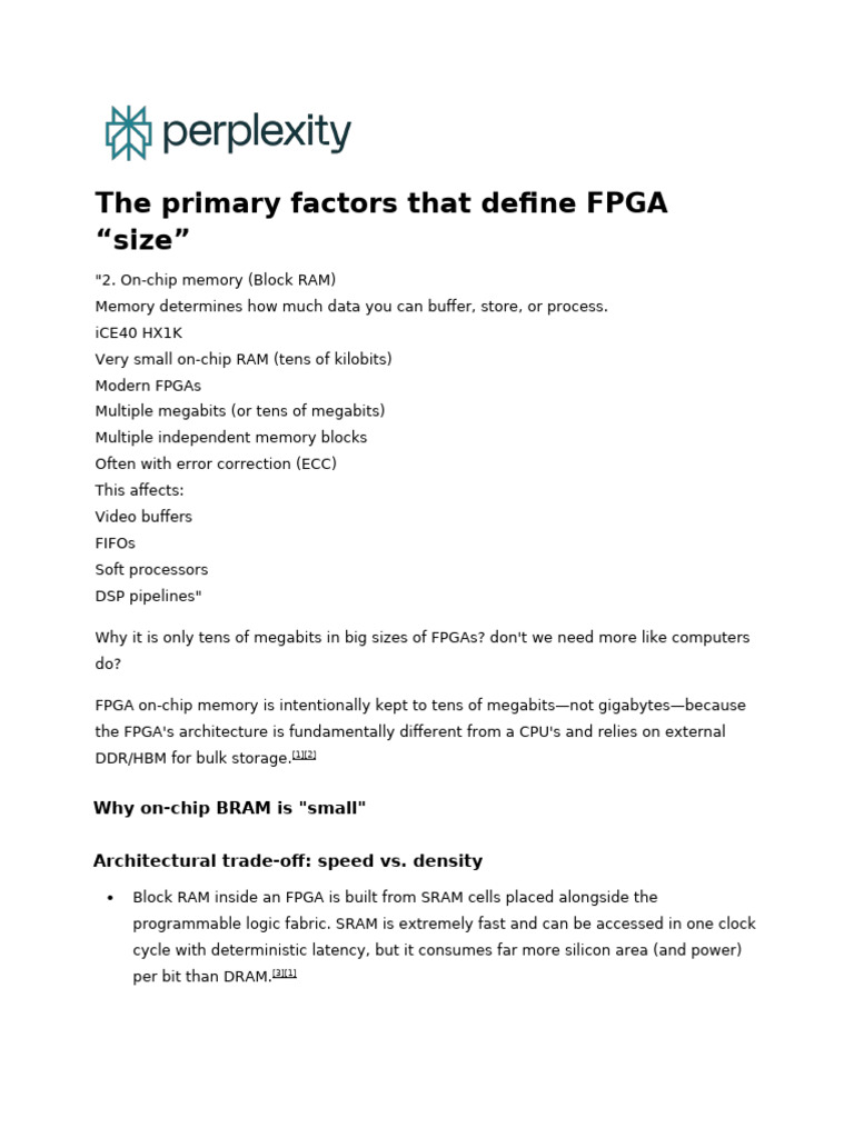 The Primary Factors That Define FPGA “Size”__2. On | PDF | Field ...