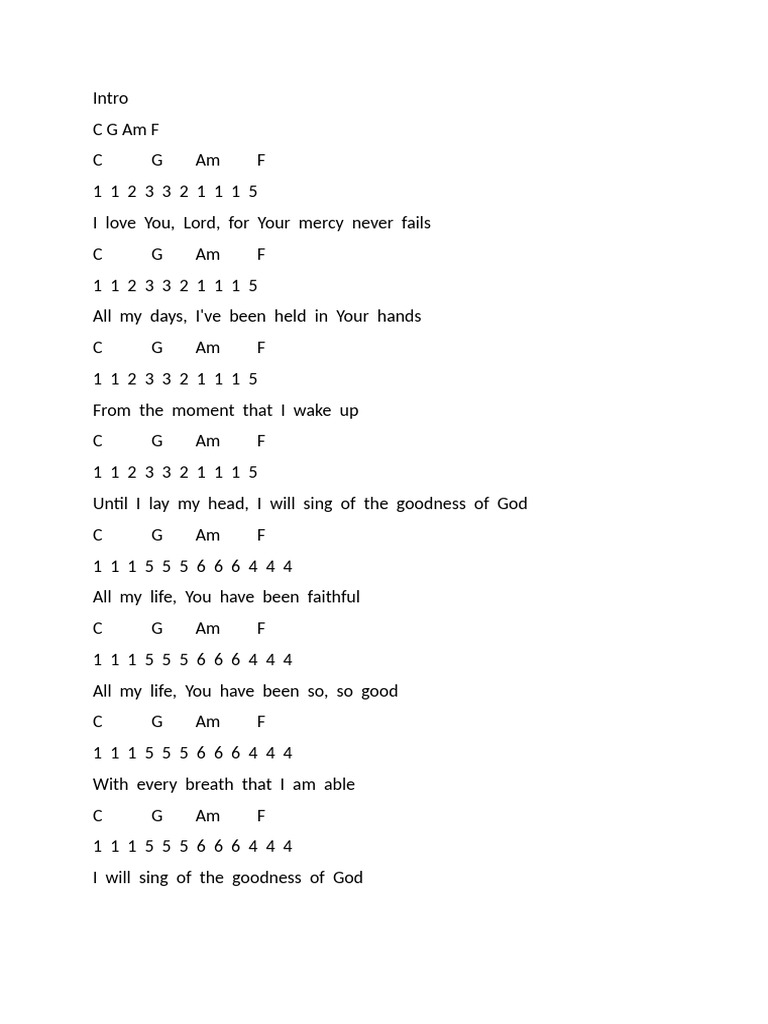 Goodness of God | PDF