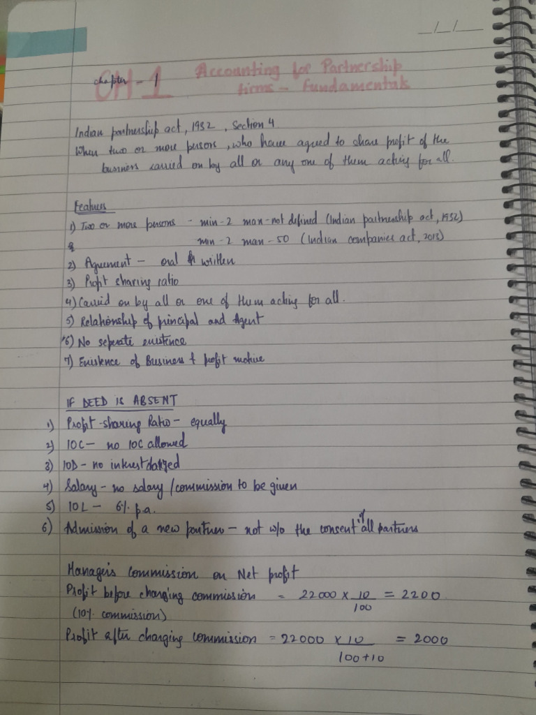 Ch1,4,5 Accountancy Notes | PDF