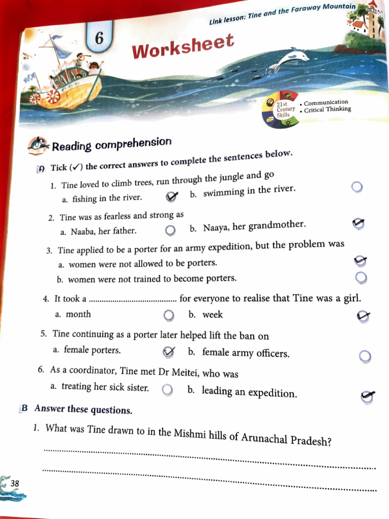 Class -3 English Work Book January Course (Worksheet -6) | PDF