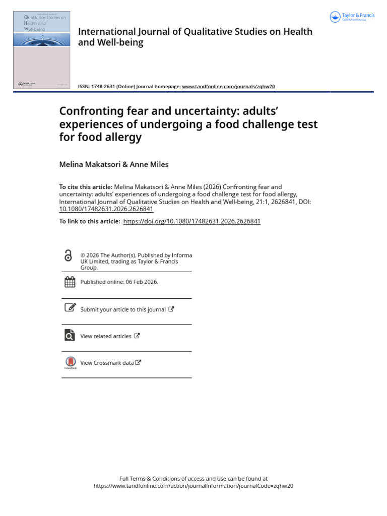 Confronting Fear and Uncertainty: Adults' Experiences of Undergoing A ...