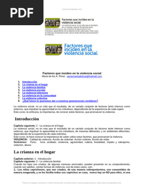 Factores Inciden Violencia Social