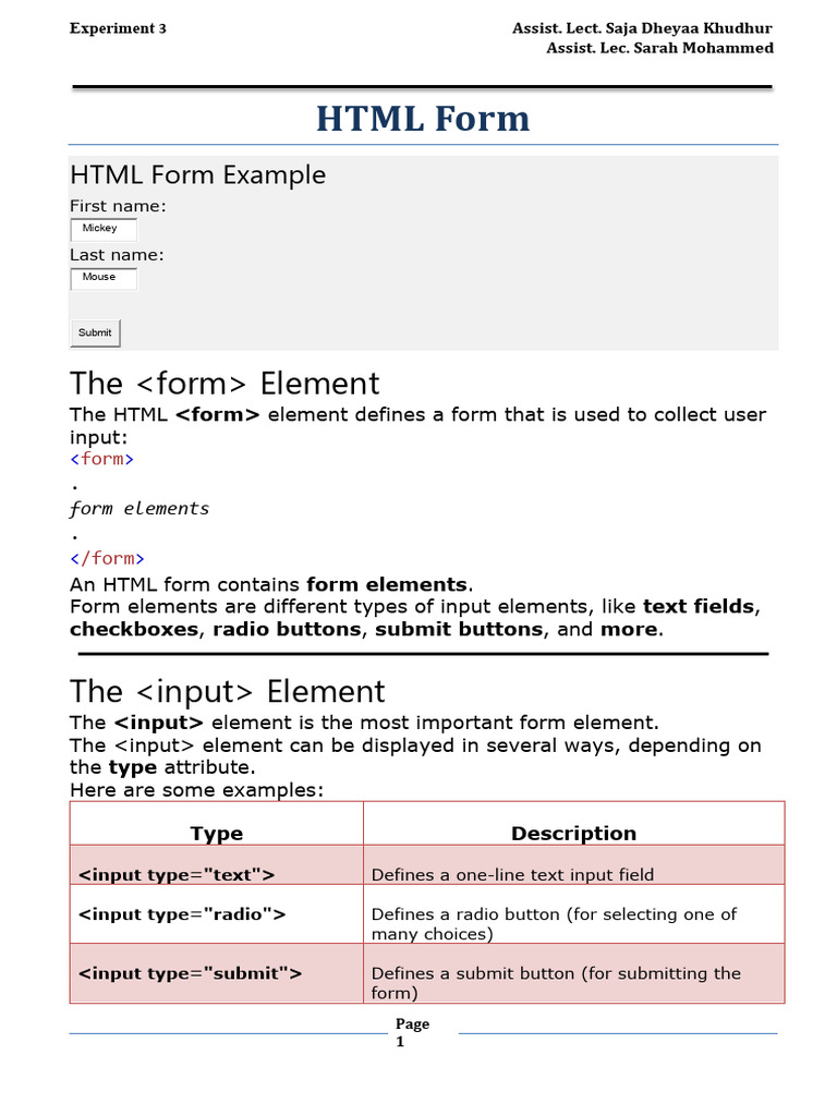 HTMLLec4-4thStage | PDF | Html | Button (Computing)