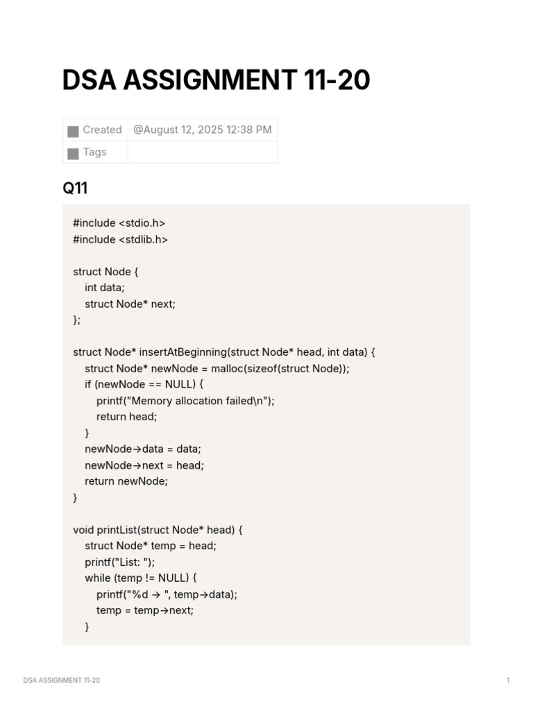 DSA Assignment 1 q11-20 | PDF | Queue (Abstract Data Type) | Software ...
