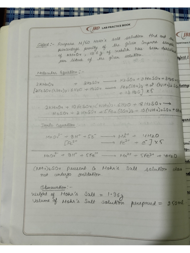 Chemistry Practical File | PDF