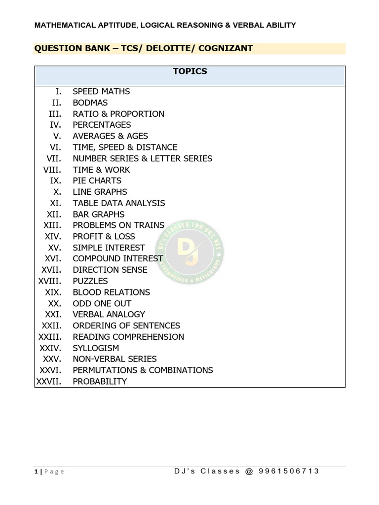 Pattern Training Aptitude TCS Cognizant Deloitte-1 | PDF | Interest ...