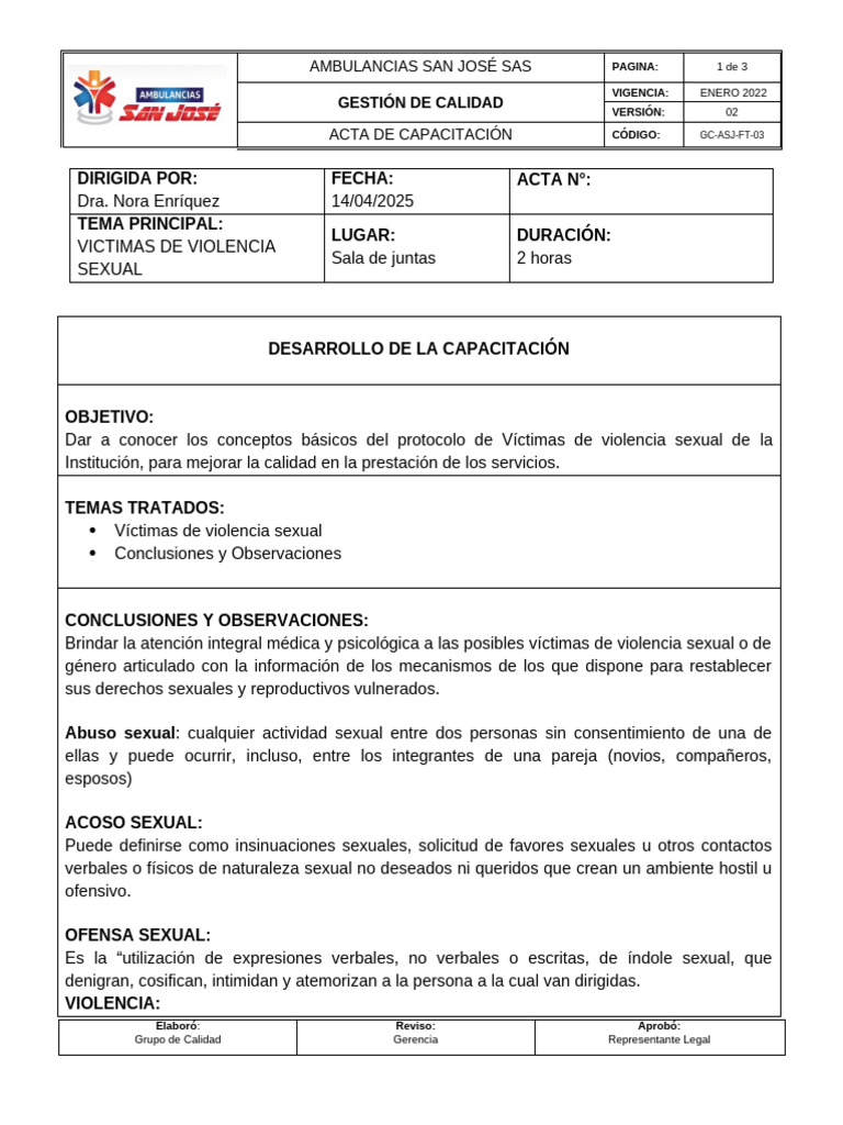 4 Capacitacion Victimas de Violencia Sexual | PDF | Violencia ...