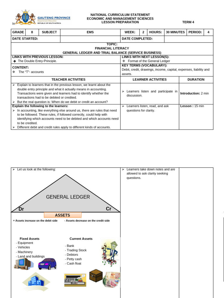 Week 2 Lesson Plan 4 | PDF | Debits And Credits | Equity (Finance)